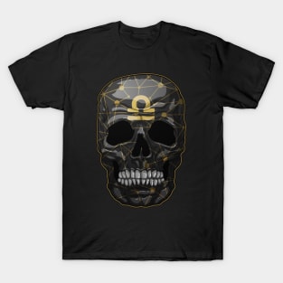 skull, zodiac signs, Libra T-Shirt